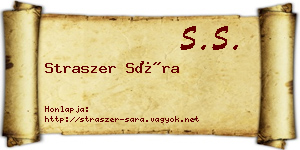 Straszer Sára névjegykártya